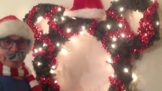 How to make a Mickey Mouse, Christmas Wreath, with lights