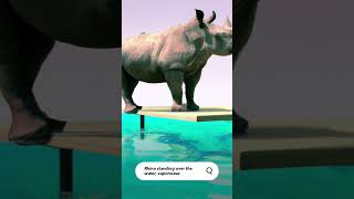 Asking AI for rhino standing over water, vaporwave. #ai #art #short