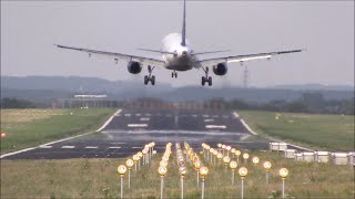 Dortmund Airport A321, A320 landing and takeoff [Onurair, Wizzair] *Short Runway*