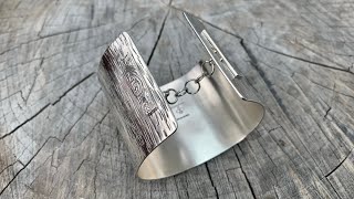 Bottlebee: Making a sterling silver textured cuff bangle with a clasp