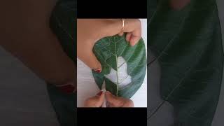 #HOW TO MAKE LORD BUDDHA WITH LEAF#short #karabi #viralvideo#shortvideo#leaf cutting art lord buddha