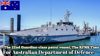 Australian receive 22nd Guardian-class patrol vessel, RFNS Timo