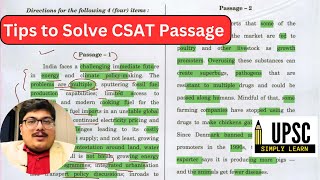 UPSC CSAT - Tips to Solve Passage Questions in CSAT #csat #upsccsat #upscprelims #prelims2023