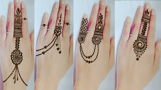 Top 4 One finger mehndi design simple😍👌 | Mehndi designs