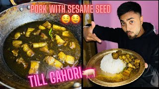 Tasty till gahori🐖🤤🤤 | pork with sesame seeds | #minivlog #assam #ytshorts #pork #trending