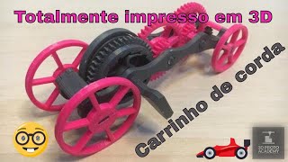 Fully 3D printable wind up car gift card / carrinho movido á corda totalmente impresso em 3D