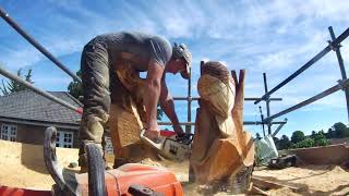 Day 3 - Time lapse - Carving a Cherry Tree with birds and animals