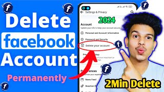 2Min se facebook account delete kare || How to Delete facebook account