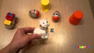 Kinder surprise Учим слово Котик на канале Candy TV Киндер сюрприз яйцо learn word Kitty