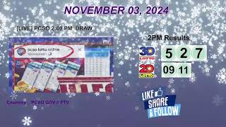 [LIVE] PCSO 2:00 PM DRAW - NOVEMBER 03, 2024 LOTTO RESULTS