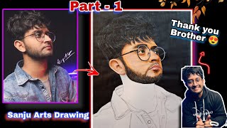 Sanju Arts Drawing 💥 | How to draw @SanjuArts7 😱 | Sanju Basu  Acrylic Painting 😨 💞