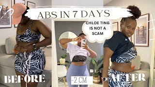 I tried CHLOE TING Abs workout to get abs in 7 days for my VACATION. See my Realistic results