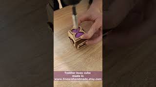 Montessori activities for 1 year old at home, Busy learners activity cube, Handmade wooden toys