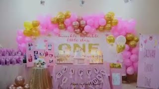 Pink Golden B'Day Theme Decor 🥳 Do like comment n share Book now @sp.event.management22 #youtube