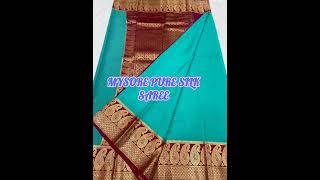 Mysore silk saree/Wedding and festive collection/Beautiful colours/light-weight/ Soft and elegant