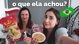 MINHA AMIGA GRINGA EXPERIMENTANDO COMIDAS BRASILEIRAS 😱🇧🇷