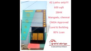 #CONSTRUCTIONS #CHENNAI #MANGADU #CMDA #APPROVED , 600 SQFT 2BHK HOUSE WITHIN 39.5 LAKHS