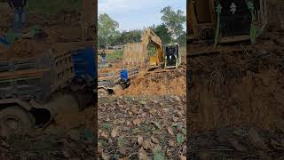 Excavator CAT Digging Ground To Make Pond Part 6