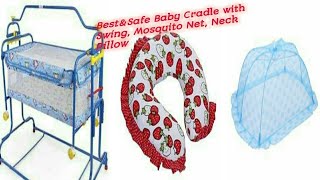 Infants Best Baby Cradle With Swing //Baby hug Neck pillow&Mosquito Net Demo or Review in Telugu☝️