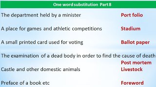 One word substitution Part 8