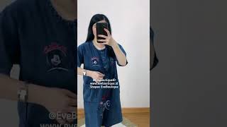 SM Tunik Jeans Mickey Show Embroidery Dark Navy