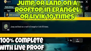 Jump or land on a rooftop in Erangel or Livik 10 times | 100% complete with live proof