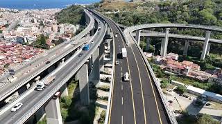 Messina viadotto Ritiro primo mezzo dopo la riapertura