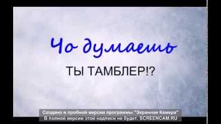 Чо думаешь ты тамблер? (отрывок)