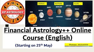 Financial Astrology ++ course (English) starting 25th May