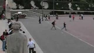 Playing Frisbee at Trocadero, Paris