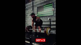 Working back to competition shape.  Deadlifts at 507 x 3