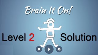 Brain It On Level 2 Solution - Make the ball hit the left wall {3 Stars}