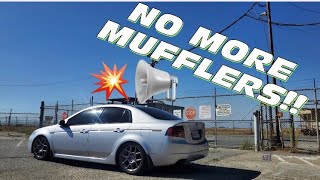 Muffler delete on 3G Acura TL!!  (Idler pulley assembly replaced)