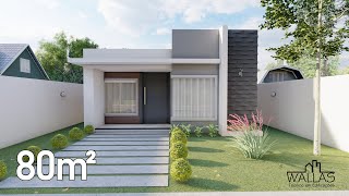 Casa pequena e moderna | APENAS 80m² | Dois quartos