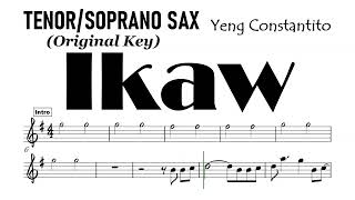 IKAW Tenor Soprano Sax Easier Notation Sheet Music Backing Track Partitura Yeng Constantino