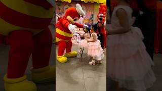 Twins priceless reaction when Jollibee showed up #shorts  #twins #birthday #jollibee