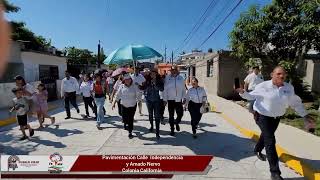 #PuebloViejo Entrega alcaldesa dos calles pavimentadas en la colonia California #4T #veracruz