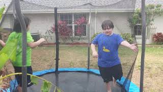 Rainy day on the trampoline! 04/16/20