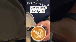 LATTE ART🔥 Easiest way to draw a PERFECT Tulip 🥹 #capuccino #coffeeart #latte #barista #latteart