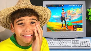 O PC FRACO DO MEU IRMÃOZINHO NÃO RODOU FREE FIRE NA NOVA ATUALIZAÇÃO... 😭