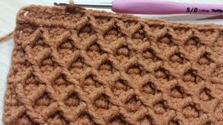 Diamond Crochet Stitch || pola selimut bayi || Mudah untuk pemula