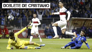 Doblete de Cristiano para superar a Haaland.