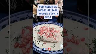 Chile en Nogada por menos de $400 con sopa y #cocacola #nilsagali #fyp #puebla #food #chileennogada