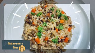 RICE PELAU (ONE POT MEAL WITH CHICKEN, PEAS AND COCONUT MILK) - RECIPE FROM ST KITTS AND NEVIS 🇰🇳