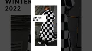 Checkered Single-Breasted Duster Teddy Coat