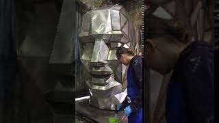 TIG Brush in action on Port of Glasgow Sculpture project