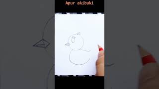 Easy duckling drawing | Cute Cartoon duckling drawing using a circle | #shorts