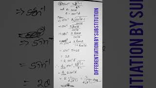 Differentiation by substitution 👍#+2math#derivative#shorts#ytshorts