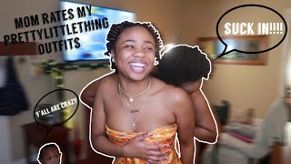 MOM rates my PRETTYLITTLETHING outfits | Risha Tonae'