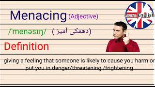 menacing/definition,sentences/daily advance English Vocabulary/word of the day/Englishtutorial#2023